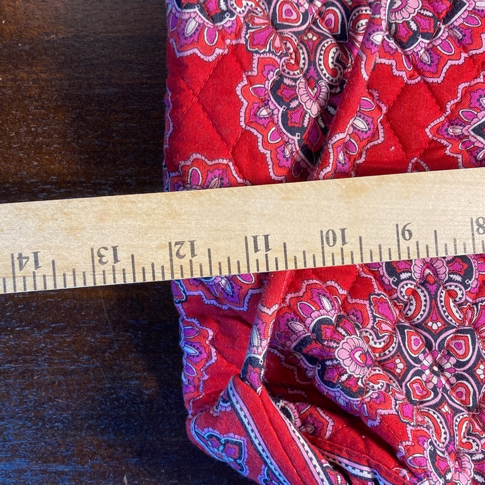 Vera Bradley Red Quilted Paisley Drawstring Tote - Picture 7 of 7